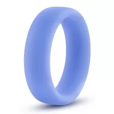 Голубое люминесцентное кольцо Silicone Glo Cock Ring голубой 