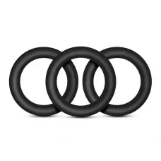 Набор из 3 черных эрекционных колец Black Small Penis Rings черный 