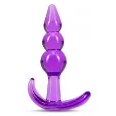 Фиолетовый анальный стимулятор Triple Bead Anal Plug - 9 см фиолетовый 