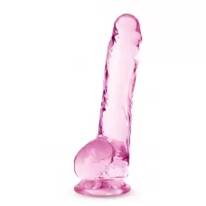 Розовый фаллоимитатор 8 Inch Crystalline Dildo - 19,5 см розовый 