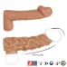 Телесная насадка с венками и открытой головкой Nude Sleeve M - 12 см телесный 