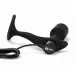 Черная анальная вибропробка с эрекционным кольцом Vibrating Snug   Tug M черный 