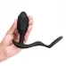 Черная анальная вибропробка с эрекционным кольцом Vibrating Snug   Tug M черный 
