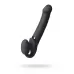 Черный безремневой вибрострапон Vibrating Bendable Strap-On - size L черный 