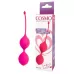 Розовые двойные вагинальные шарики с хвостиком Cosmo розовый 