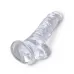 Прозрачный фаллоимитатор 8  Cock with Balls - 22,2 см прозрачный 