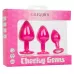 Набор из трёх розовых анальных пробок с кристаллом Cheeky Gems розовый 