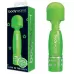 Светящийся в темноте жезловый мини-вибратор с кристаллами Mini Massager Glow In The Dark молочный 