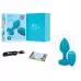Бирюзовая анальная вибровтулка с кристаллом Vibrating Jewel Plug S/M - 10 см бирюзовый 