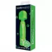 Светящийся в темноте жезловый мини-вибратор с кристаллами Mini Massager Glow In The Dark молочный 