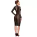 Облегающее платье в полоску из эластичного фатина Classic dress made of elastic tulle черный L