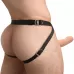 Телесный полый страпон на черных регулируемых ремешках 2’’ Erection Smooth Silicone Penis Sheath телесный с черным 
