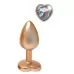 Золотистая анальная пробка с прозрачным кристаллом-сердцем Pearl Gold Plug Small золотистый 