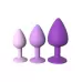 Набор из 3 фиолетовых анальных пробок со стразами Little Gems Trainer Set фиолетовый 