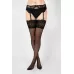 Чулки под пояс на широкой ажурной резинке черный M