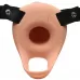 Телесный полый страпон на черных регулируемых ремешках 2’’ Erection Smooth Silicone Penis Sheath телесный с черным 