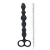 Черная анальная цепочка Beaded Silicone Anal Probe with Double Loop - 24 см черный 