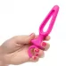 Розовая силиконовая пробка с прорезью Silicone Groove Probe - 10,25 см розовый 