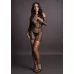 Соблазнительное мини-платье Duo Net Sleeved Mini Dress черный S-M-L