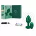Зеленая анальная вибровтулка с кристаллом Vibrating Jewel Plug M/L - 10,5 см зеленый 