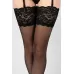 Чулки под пояс на широкой ажурной резинке черный M