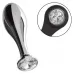 Серебристая анальная пробка Teardrop Plug с силиконовыми кольцами для пениса и мошонки черный с серебристым 