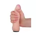 Черный пояс-трусики с двумя телесными насадками Soft-Dolli - 15,7 и 10 см телесный с черным 