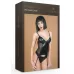 Эффектный корсаж с трусиками из материала wet look черный XXL-XXXL