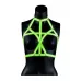 Портупея Bra Harness с неоновым эффектом - размер S-M зеленый с черным S-M
