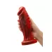 Силиконовый вибратор Monster Saur - 20 см красный с черным 