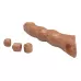 Карамельный фаллоудлинитель с 3 вставками - 28 см карамель (темно-бежевый 