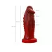 Силиконовый вибратор Monster Saur - 20 см красный с черным 