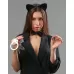Эротический игровой набор  Киса черный с серебристым 