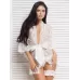 Изысканное кимоно из ажурного полотна молочный S-M-L
