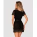 Кружевной пеньюар Giully с леопардовым принтом черный L-XL