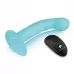 Голубая изогнутая насадка 6in Remote Control Ripple P-Spot G-Spot на черных трусиках - 16 см голубой с черным 