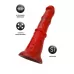 Силиконовый вибратор Monster Rex - 24,5 см красный с черным 