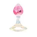 Розоватая анальная пробка с руской - 8,5 см розовый 