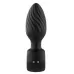 Черная анальная пробка с вибрацией, вращением и пультом ДУ черный 