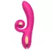 Розовый вибратор-кролик с функцией вращения ствола розовый 
