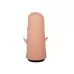 Черный пояс-трусики с двумя телесными насадками Soft-Dolli - 15,7 и 10 см телесный с черным 