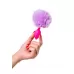 Розовая анальная втулка Sweet bunny с сиреневым пушистым хвостиком сиреневый 