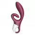Бордовый вибратор-кролик Touch me - 21,2 см бордовый 