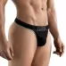 Черные перфорированные трусы-тонги Clever Ambar Thong черный S