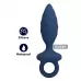 Синяя анальная пробка с кольцом Butt Plug with Loop M - 13,4 см синий 