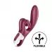 Бордовый вибратор-кролик Touch me - 21,2 см бордовый 