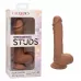 Коричневый фаллоимитатор Dual Density Silicone Studs - 17,75 см коричневый 