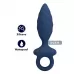 Синяя анальная пробка с кольцом Butt Plug with Loop S - 11,5 см синий 