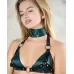 Изумрудный широкий ошейник с кольцом Collar Emerald изумрудный 