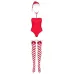 Очаровательное боди Kissmas в новогоднем стиле красный с белым L-XL